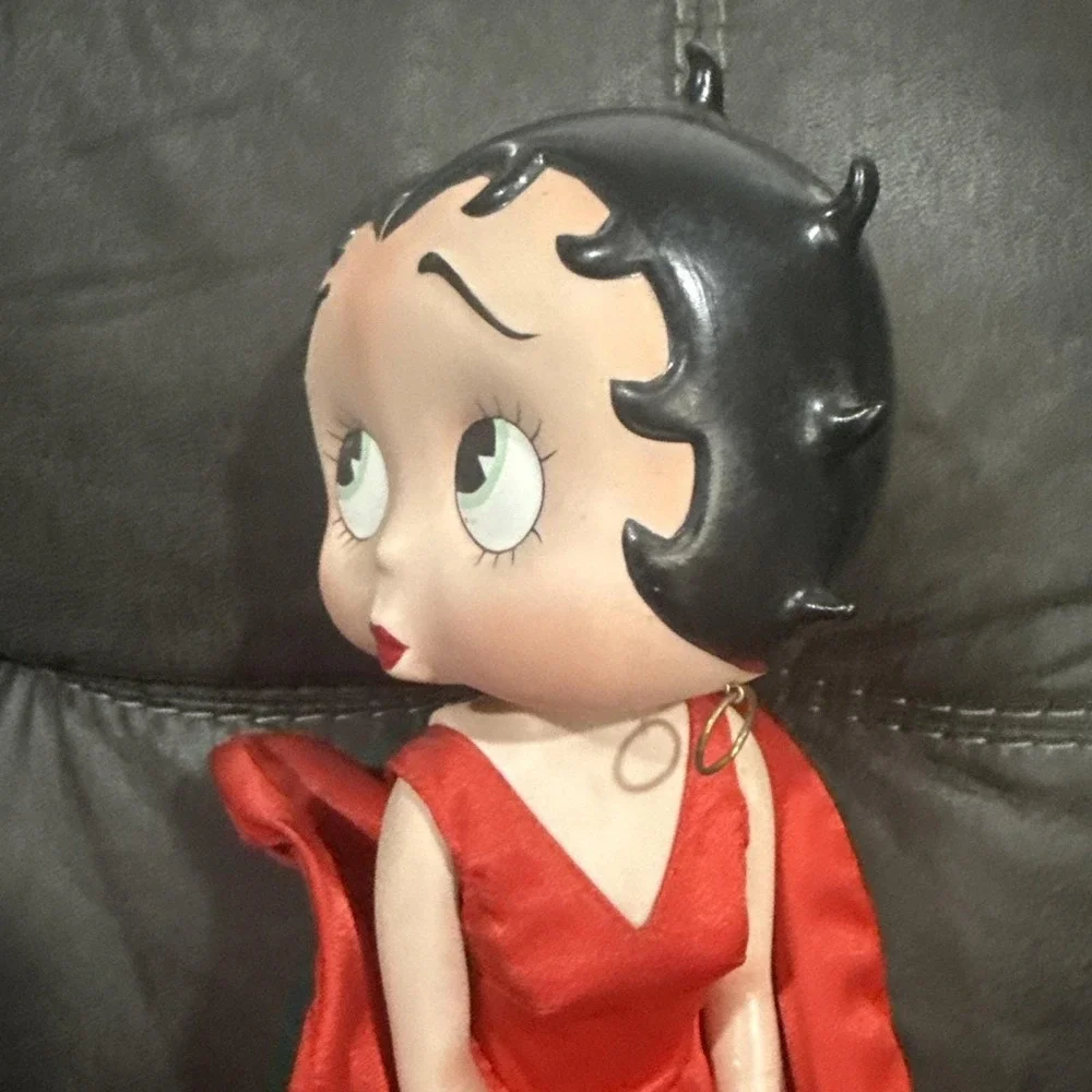 Rare Betty Boop Marilyn Monroe Red Dress Inspired Figure W/ Pudgy Puppy Figurine